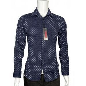 Express Men's Performance Navy‎ Blue  Button Down Shirt
